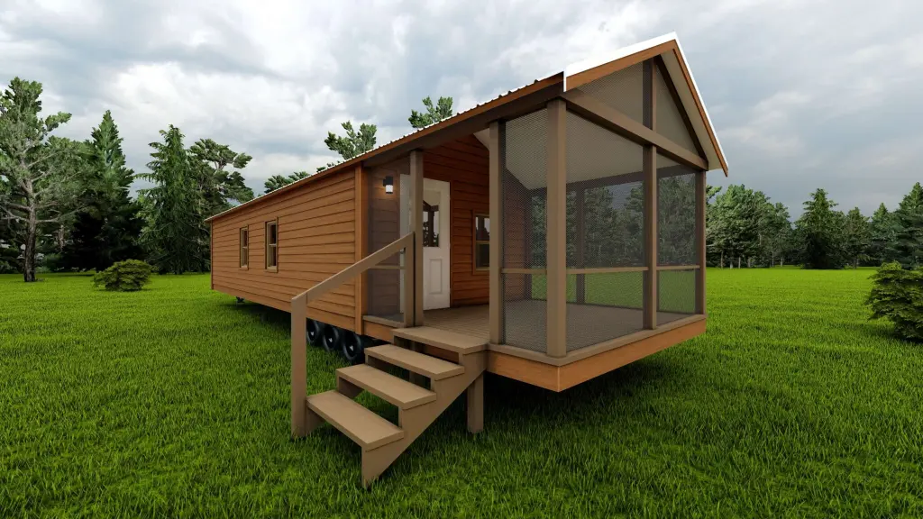 Okefenokee Cabin Exterior, in Brown, by Vacavia