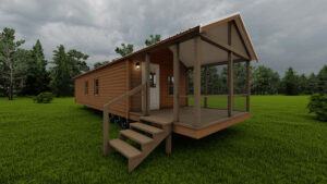 Okefenokee Cabin Exterior, in Brown, by Vacavia